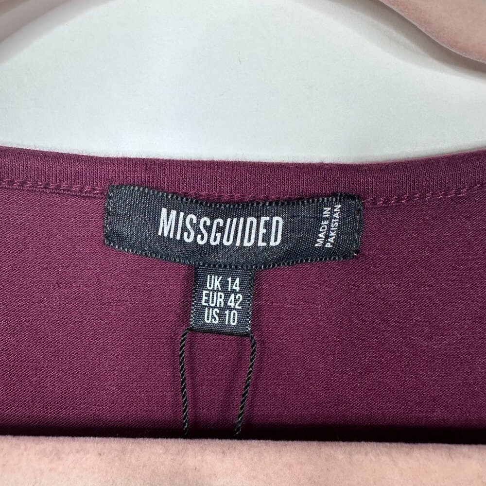 2/$30 NWT MIssguided Long Sleeve Square Neck Very Essential Midi Burgundy #A1602 - Picture 5 of 8